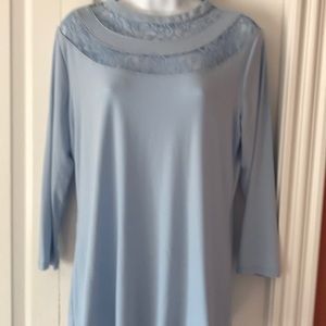 Powder blue dressy top.